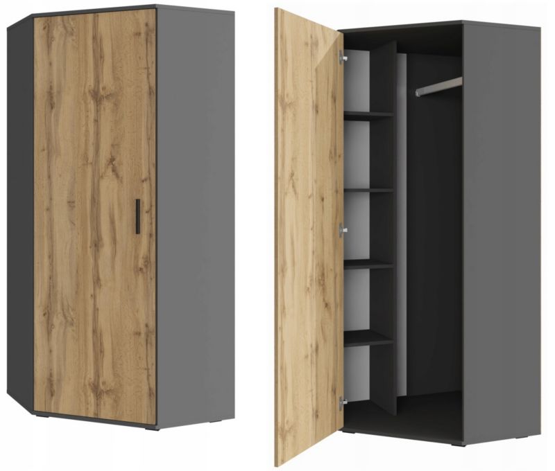 Szafa Matkam narożna bodo 1D 80x80 cm ufc antracyt-wotan 1 szt.