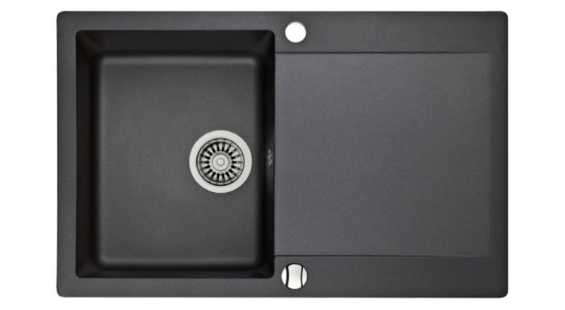 Zlewozmywak Teka Clivo 1-komorowy 78x49 cm onyks, odwracalny, Tequartz - 1 szt.