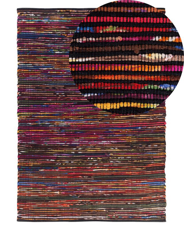 Dywan 140 x 200 cm wielokolorowy czarny Bartin 1 szt.