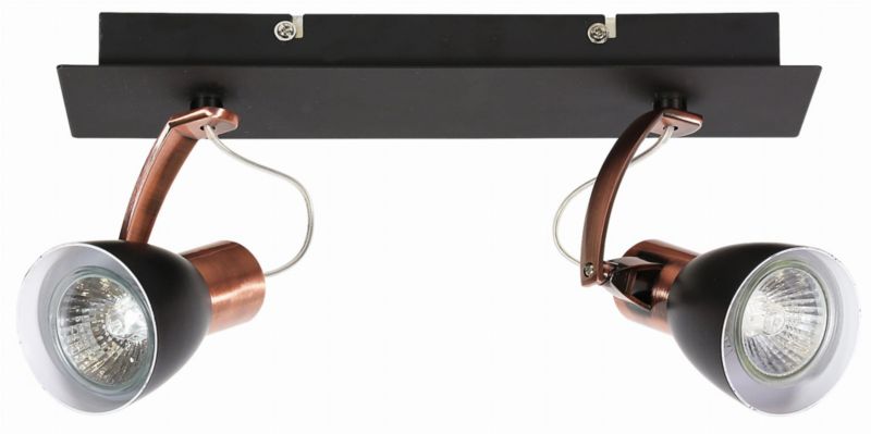 Reflektor sufitowy Candellux Markus miedziano-czarny 2 x GU10 x 50W IP20 wym: 30 x 8 cm - 1 szt.