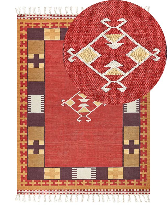 Dywan bawełniany kilim 140 x 200 cm wielokolorowy Parakar 1 szt.