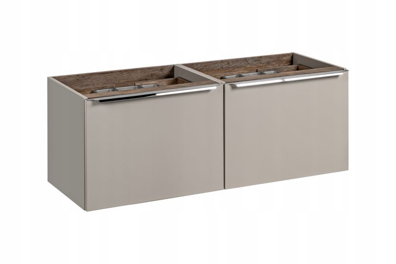 Szafka łazienkowa Furnidea 120 cm szara z wstawką dąb Santa Fe Taupe 1 szt.