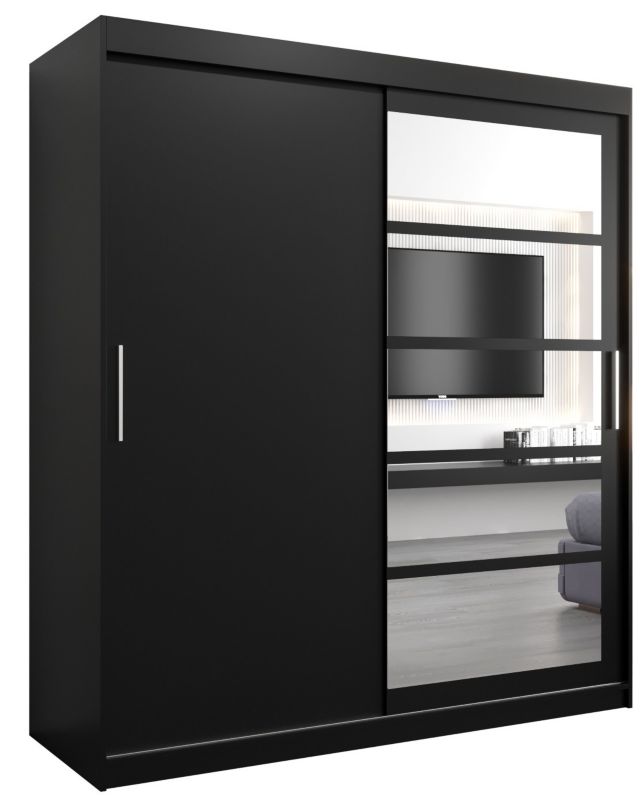 Szafa przesuwna Abiks ROMA 1 180 czarny mat + czarny mat 1 szt.