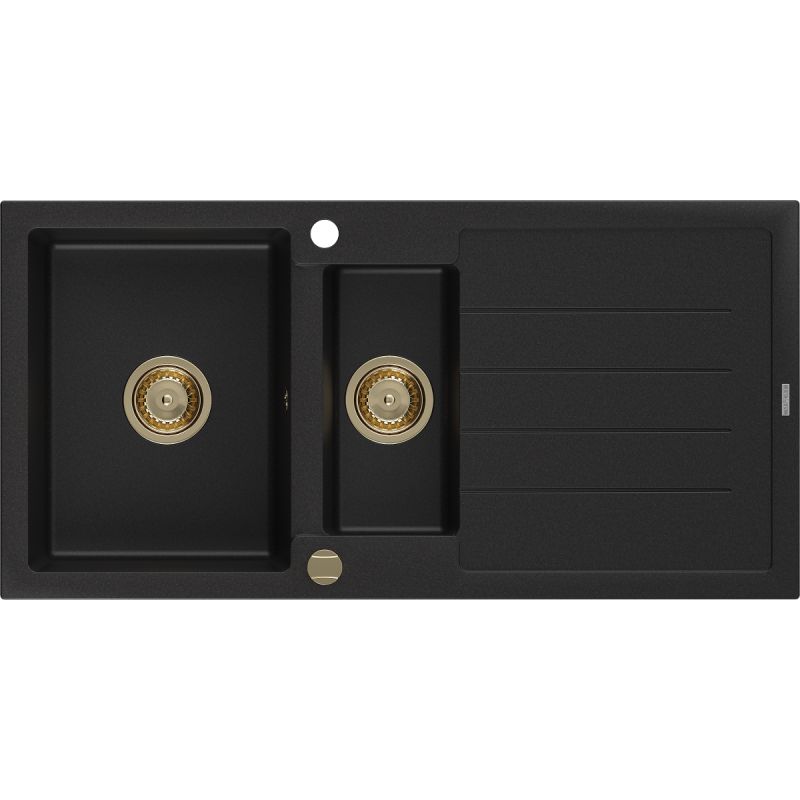 Zlewozmywak wpuszczany Mexen Andres 1,5-komorowy czarny 1000x500 mm - 6515101510-77-B 1 szt.