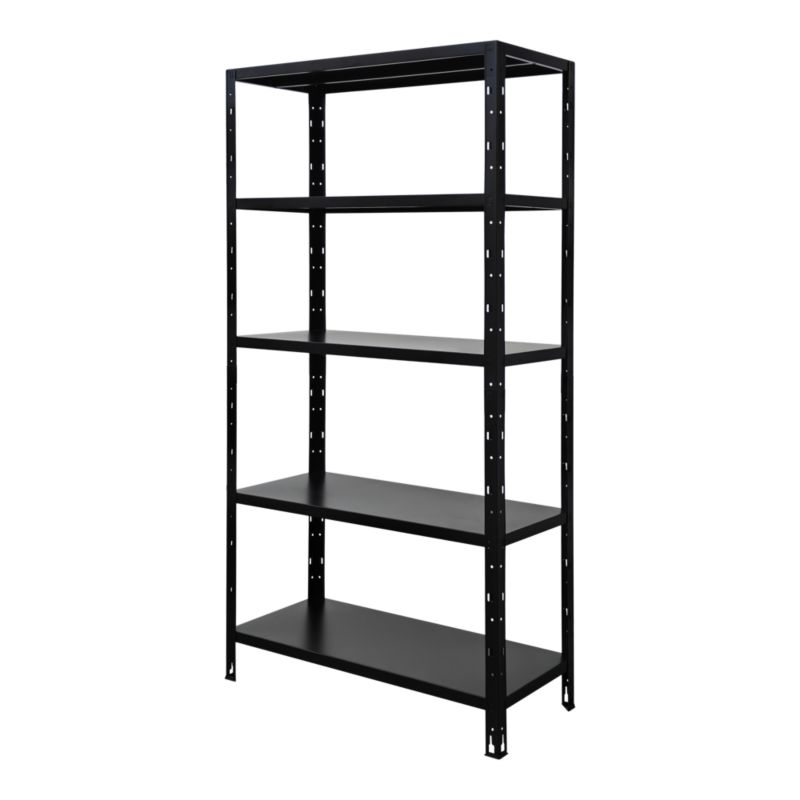 Regał metalowy 180 x 90 x 40 cm 5 półek 70 kg czarny