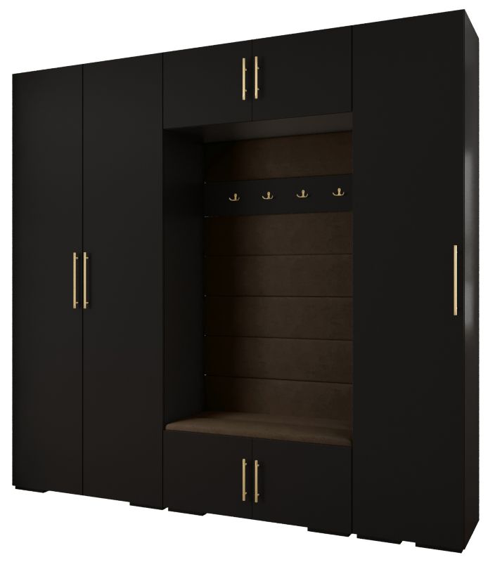 Garderoba do przedpokoju Abiks INOVA 3 Z8 czarny+złoty+manila04 1 szt.