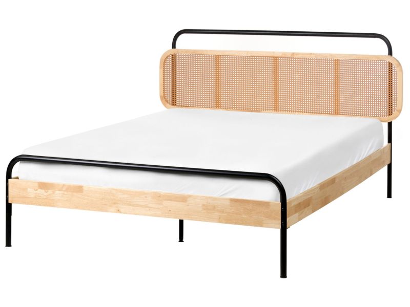 Łóżko Rattan Boussicourt 140 x 200 cm Jasnobrązowy 1 szt.