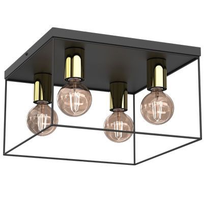 Lampa sufitowa wisząca Luminex Homen 1131 czarny mat-złoty połysk nowoczesna 4xE27 x 15W 1 szt.