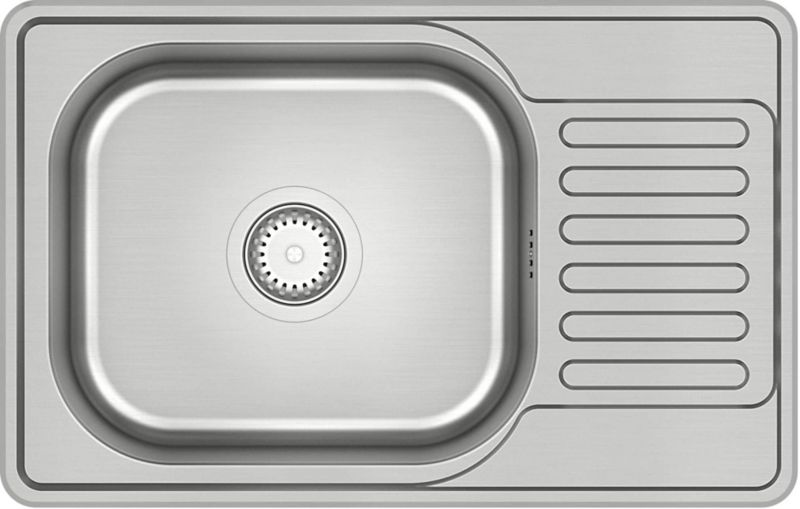 Zlewozmywak Quadron Eddie 111 Stalowy 66x42 cm Len 1-komorowy syfon w zestawie 1 szt.