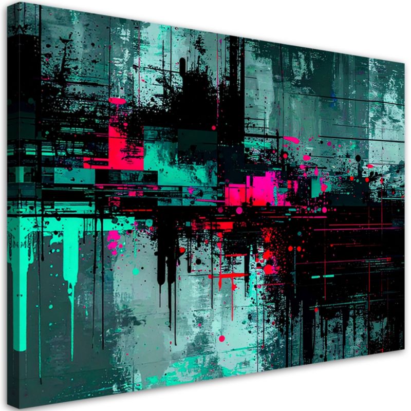 Obraz nowoczesny do salonu biura kuchni Feeby Abstrakcja Kolorowe plamy 100x70cm 1szt