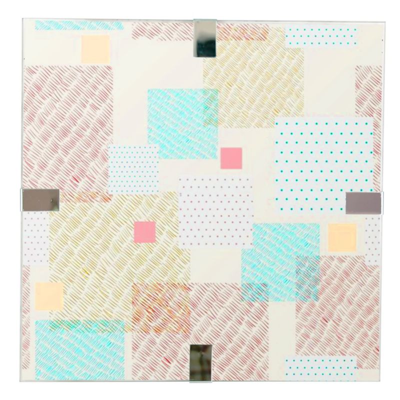 Plafon sufitowy lampa Candellux Ambiente chromowany wielokolorowy LED 16W 6500K 800lm IP20 wym: 5 x 40 x 40 cm szkło - 1 szt.