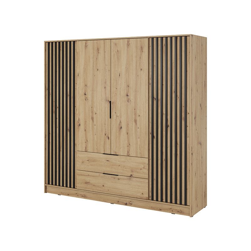 Szafa czterodrzwiowa z szufladami Bettso Nelly 4D z lamelami dąb artisan 1szt.