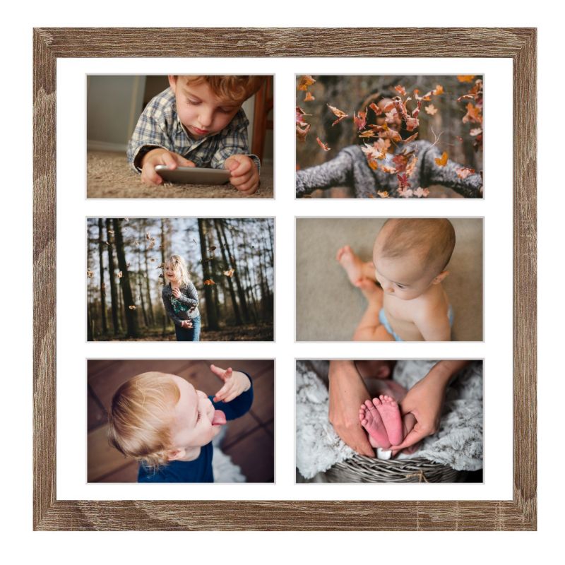 Ramka na 6 zdjęć Hekla 40x40x6 MDF galeria sonoma truflowa 1szt.