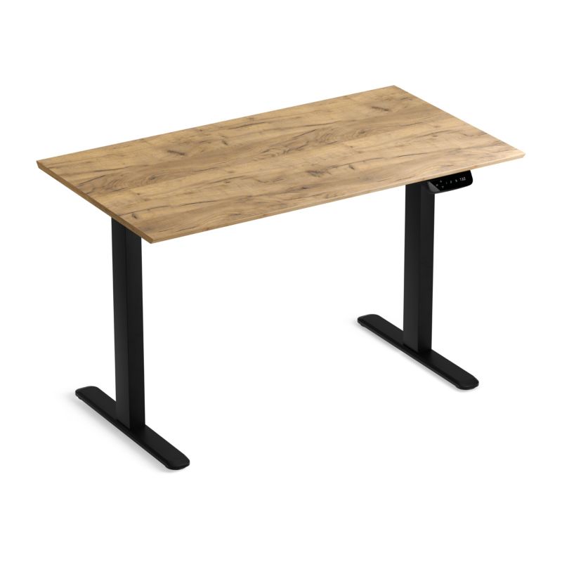 Biurko elektryczne regulowane LVNSystem Control Pro 120 cm czarny/dąb craft złoty 1 szt.