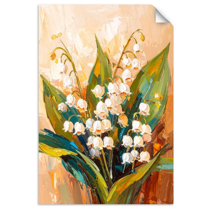 Naklejki samoprzylepne do salonu sypialni Feeby Konwalie Kwiaty Rośliny Natura 30x45cm 1szt