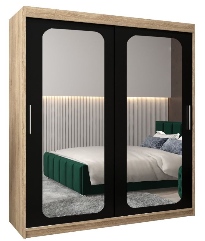 Szafa przesuwna Garderoba Abiks PROMO T3 180 sonoma/czarny 1 szt.