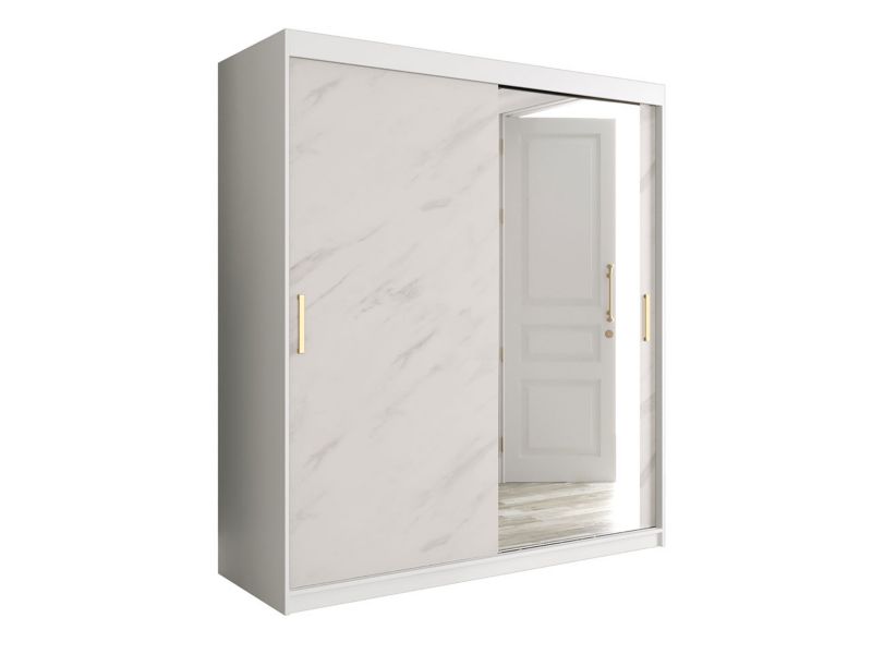 Szafa MIRJAN 24 Marmur T2 180 biały mat / biały marmur 1 szt.