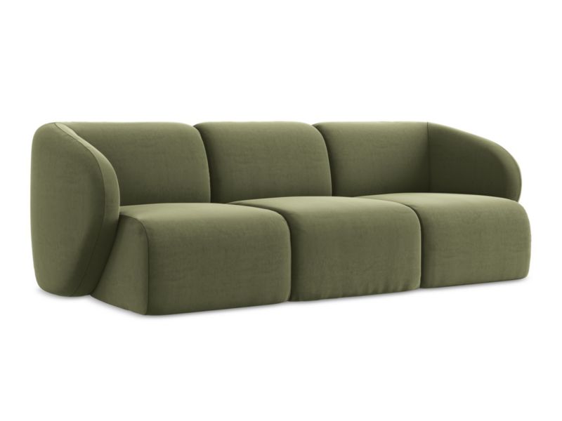 3-osobowa kanapa modułowa LaMiaSofa CERVO z tkaniny welwetowej 244x94 cm oliwkowy 1 szt.