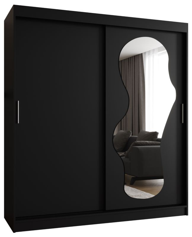 Szafa przesuwna Garderoba Abiks ULTRA 180 czarny mat 1szt.