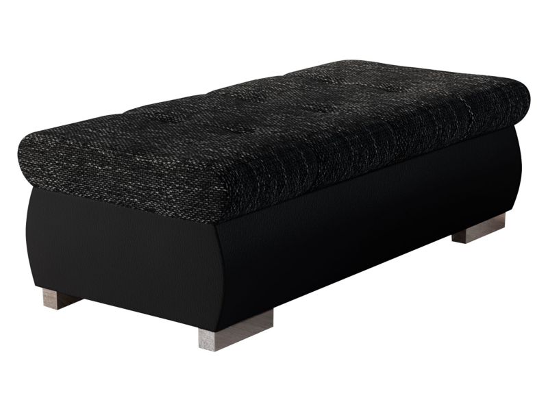 Pufa MIRJAN 24 Orkan Duża czarna ekoskóra/plecionka czarny melanż 1 szt.