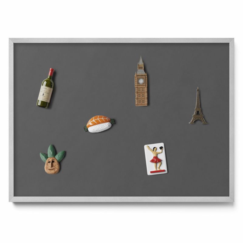 Tablica na notatki Tulup 70x50 cm Kolor ciemny szary w srebrnej ramie 1 szt.