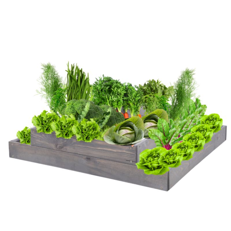 Skrzynia warzywna MODO24 regulowana inspekt 18x90x90 cm szare impregnowane drewno 1 szt