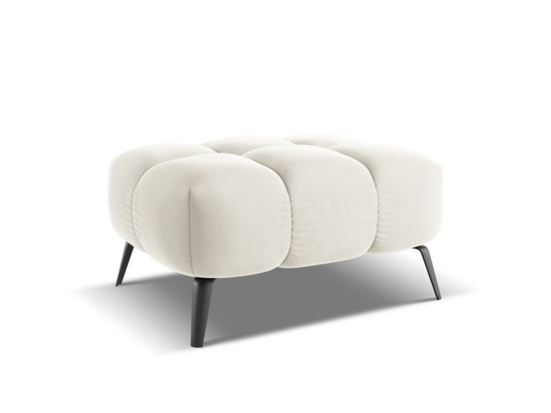 Pufa LaMiaSofa ROMA z tkaniny welwetowej 78x60 cm jasny beż 1 szt.