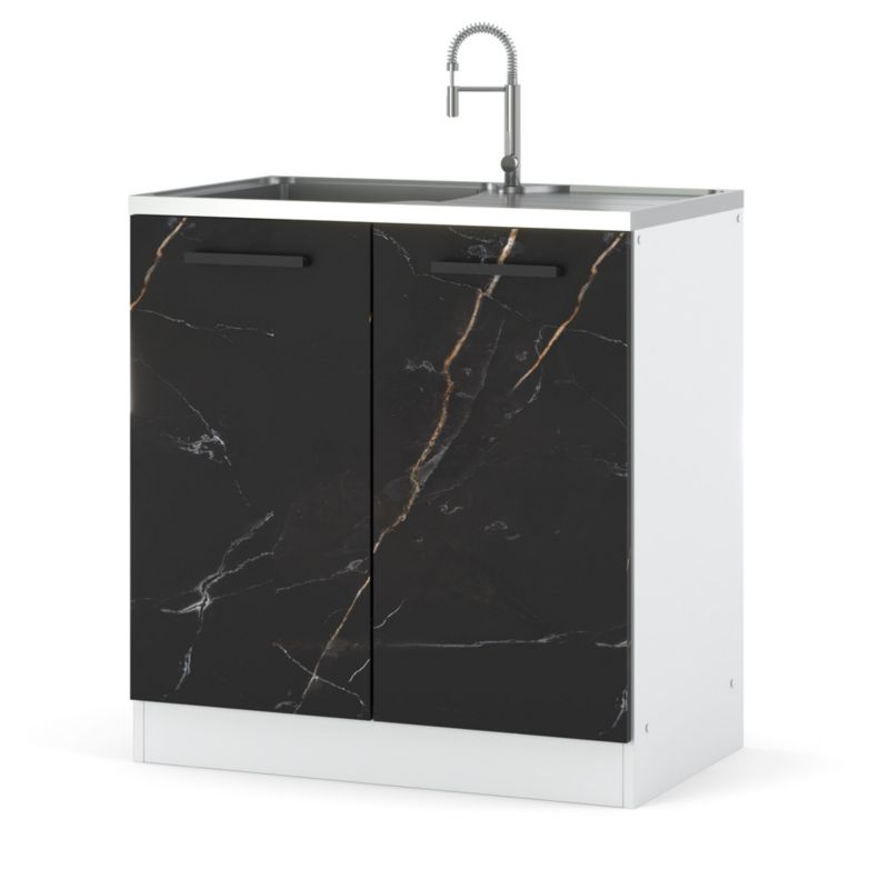 Szafka Kuchenna Hurtownia-Mebli Stojąca Pod zlewozmywak Blanka dolna D80 zlew 80cm Biały Mat San Sebastian 80x47x82.2 cm 1szt.