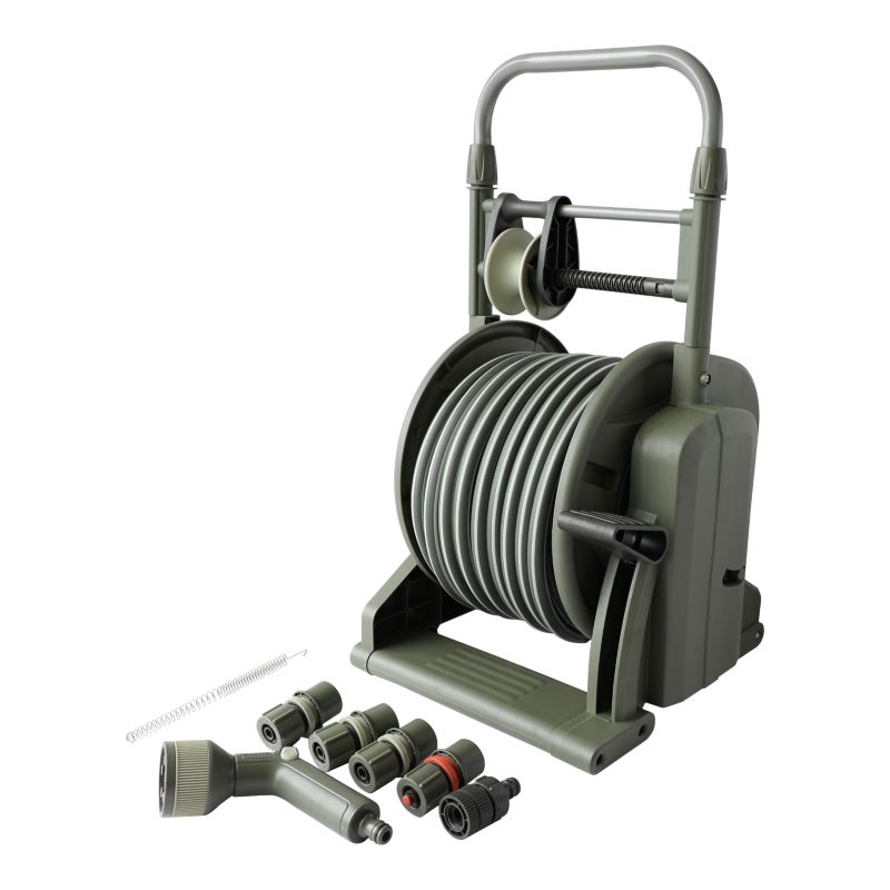 Stojak z wężem Verve 25 m 1/2" ze zwijaczem nożnym