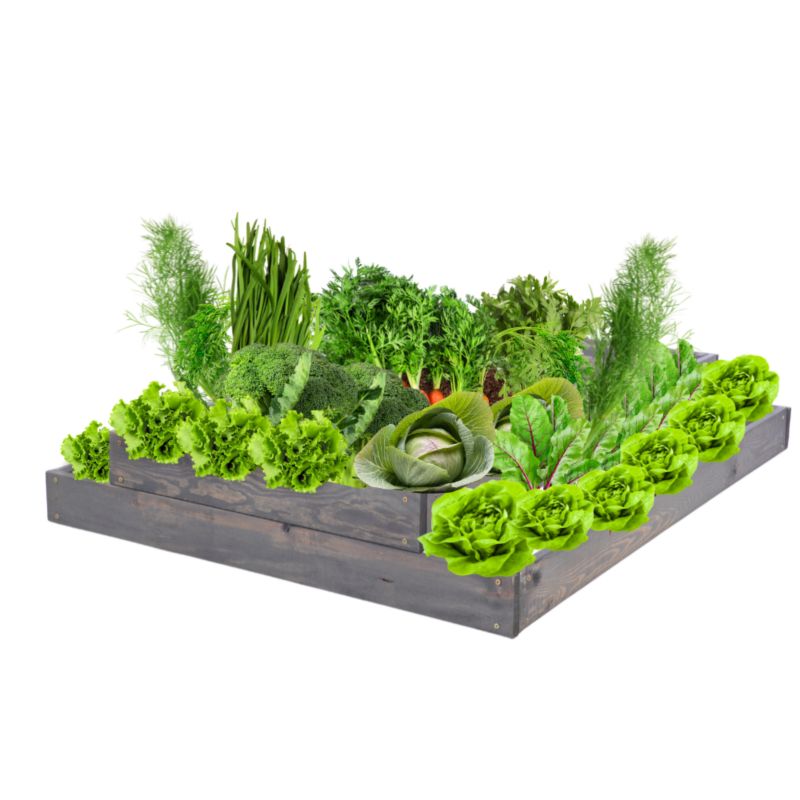 Skrzynia warzywna MODO24 regulowana inspekt 18x90x100 cm szare impregnowane drewno 1 szt