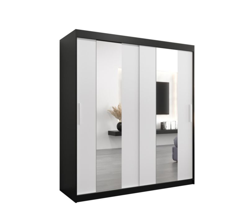 Szafa przesuwna Garderoba Abiks POLE 180 czarny/biały 1 szt.