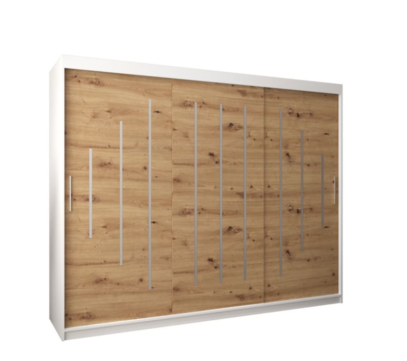 Szafa przesuwna Garderoba Abiks YORK 250 biały/artisan 1 szt.