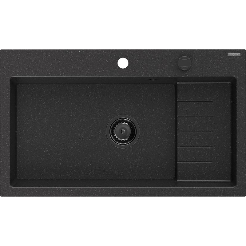 Zlewozmywak wpuszczany Mexen Omar 1-komorowy czarny/złoty metalik 800x480 mm - 6520801005-75-B 1 szt.