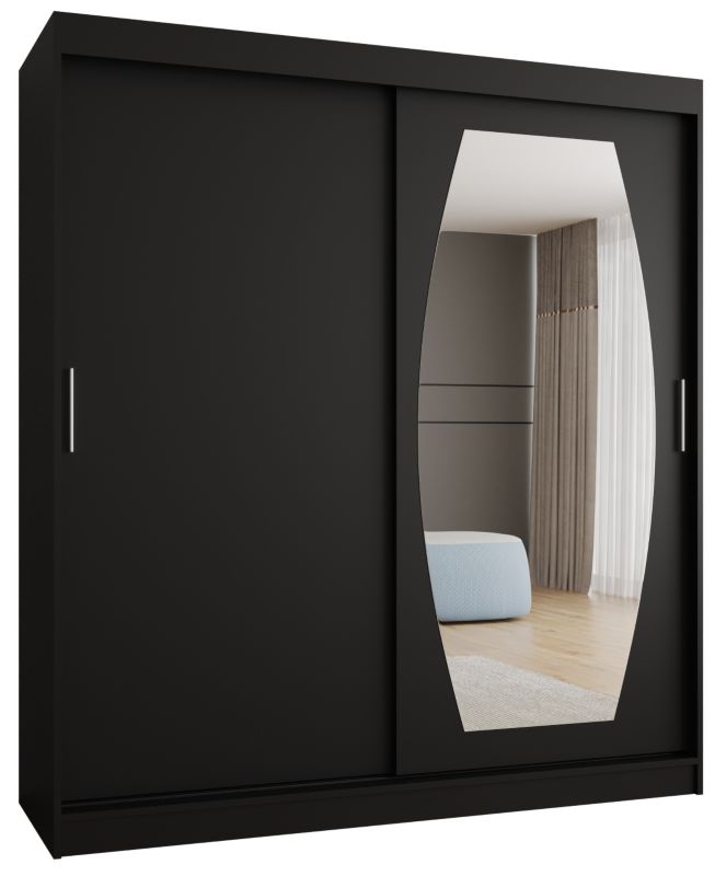 Szafa przesuwna Garderoba Abiks ROSSA 180 czarny mat 1szt.