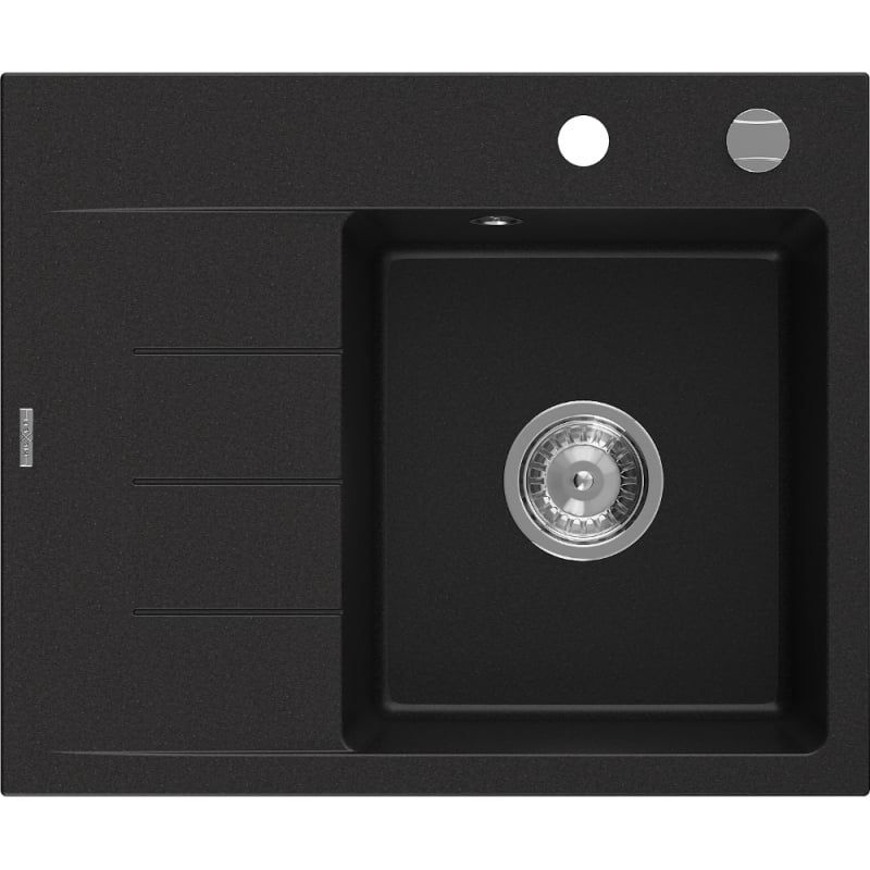 Zlewozmywak wpuszczany Mexen Ben 1-komorowy czarny nakrapiany 600 x 500 mm - 6522605000-76-B 1 szt.