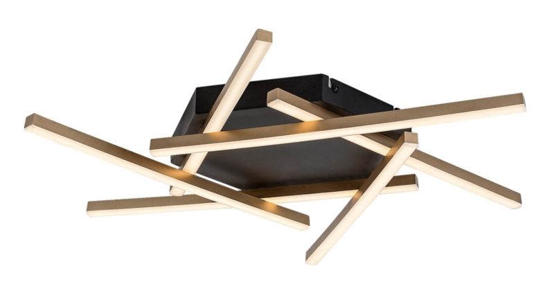 Lampa sufitowa wisząca Rabalux Severine 3652 złoto-czarna-biała nowoczesna wbudowany LED 40W 1 szt.