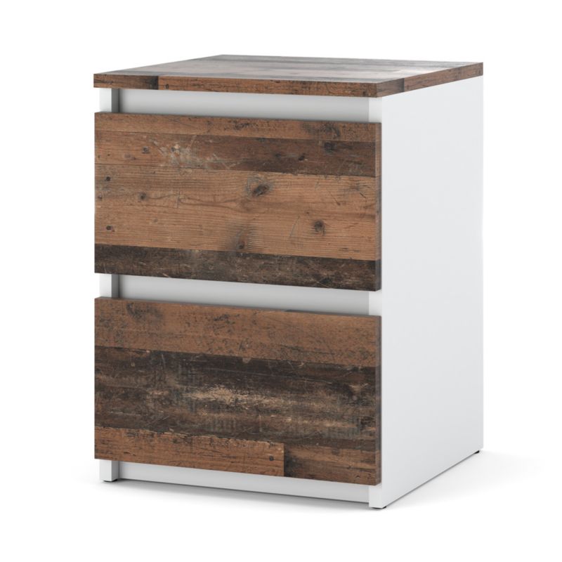 Szafka Nocna Hurtownia-Mebli Szuflady 2 Hugo 30cm Biały Mat Old Style 30x30x40 cm 1szt.