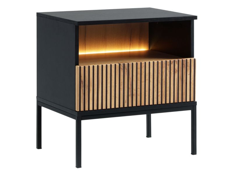 Stolik nocny MIRJAN 24 Sento S54 z oświetleniem LED czarny grafit/wotan 1 szt.