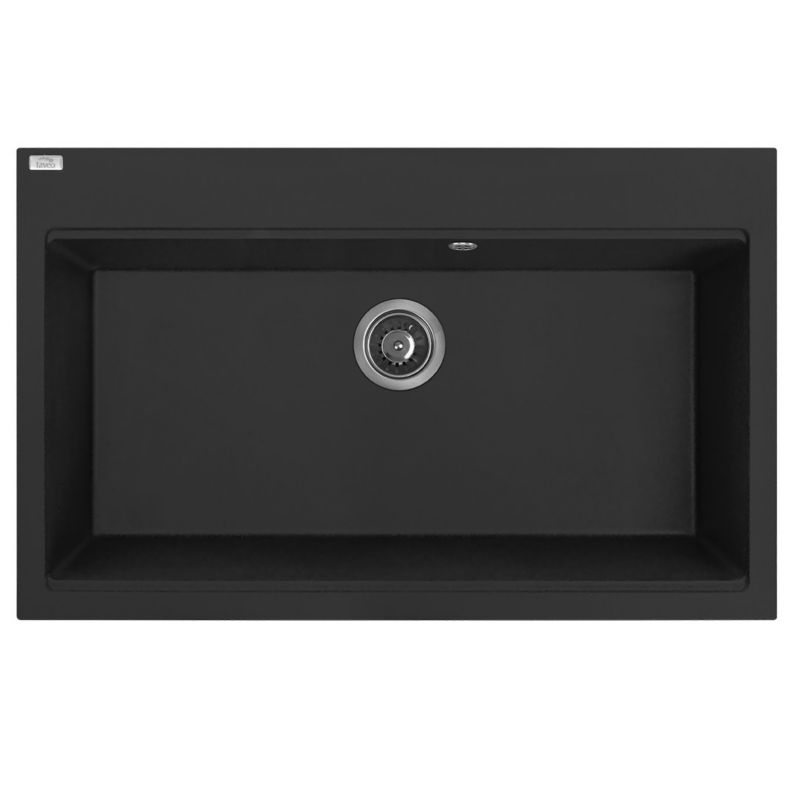 Zlewozmywak Granitowy TAU Laveo, 90 , Czarny Jednokomorowy z Syfonem 1 szt.