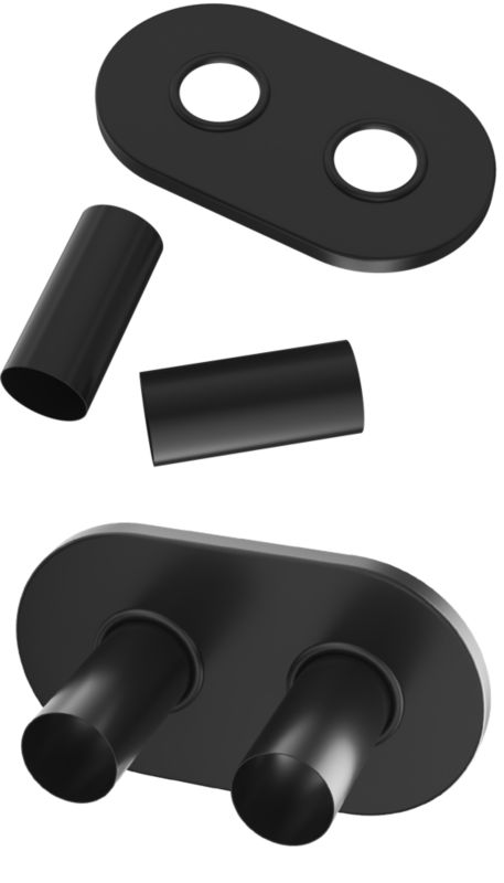 Zestaw maskujący okrągły Granitan rozeta maskująca Czarna do zaworu grzejnika 1 szt.