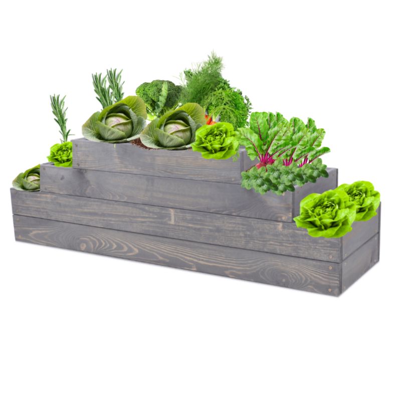 Skrzynia warzywna MODO24 regulowana inspekt 36x117x30 cm szare impregnowane drewno 1 szt