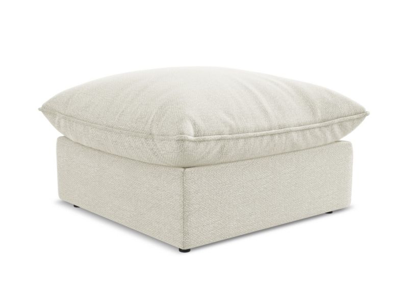 Pufa LaMiaSofa RAVENNA z tkaniny bouclé 75x75 cm piaskowy 1 szt.