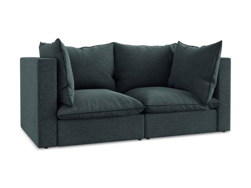 2-osobowa kanapa modułowa LaMiaSofa RAVENNA z tkaniny welwetowej 180x90 cm morski 1 szt.