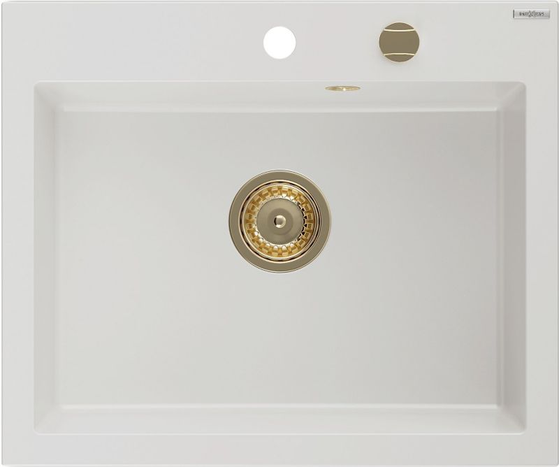 Zlewozmywak granitowy Mexen Elix biały 600x500 mm - 6525601005-20-G