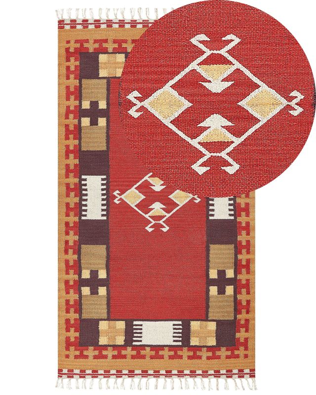 Dywan bawełniany kilim 80 x 150 cm wielokolorowy Parakar 1 szt.