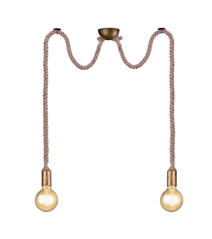 Lampa sufitowa wisząca Trio Rope złoto-beżowa wym: 150 x 12 x 12 cm 2xE27 x 1 szt.