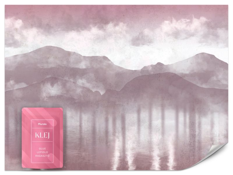 Fototapeta Muralo Zamglony Fioletowy Pejzaż 100x70 cm 1szt.