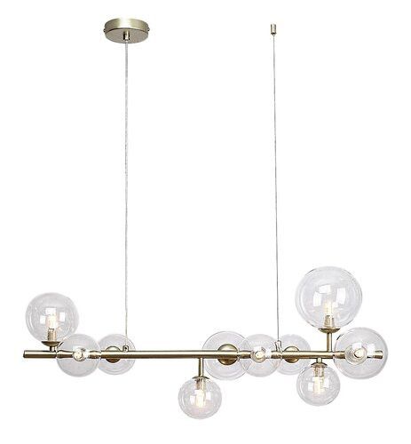 Lampa wisząca Rabalux Aslov złoto-przezroczysta podłużna 80 cm szklane kule 10xG9 x 28W 1 szt.
