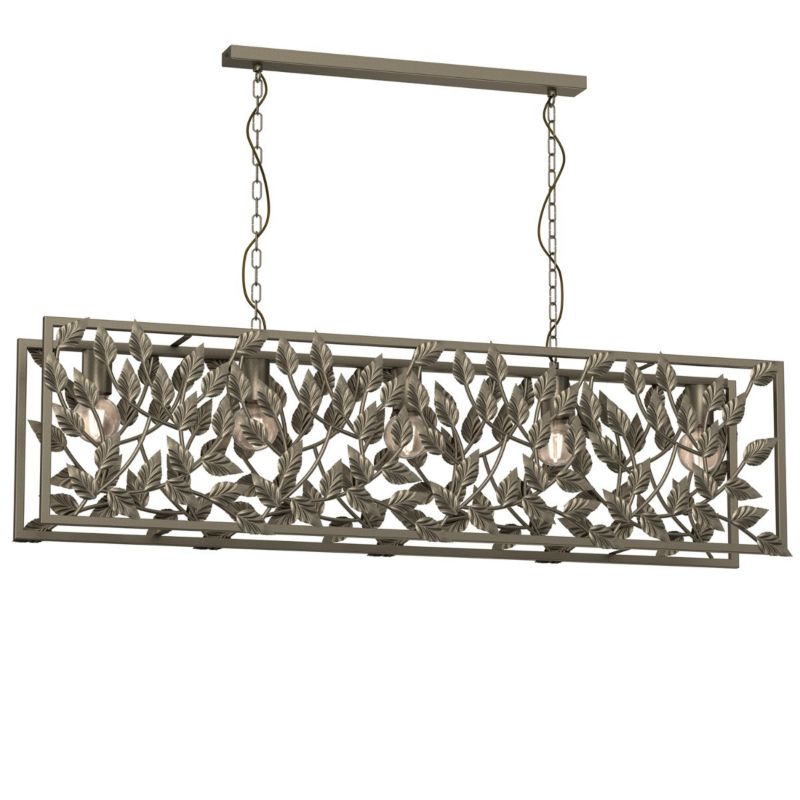 Lampa wisząca Luminex Arion tytanowe złoto wym: 86 x 120 x 20 cm 5xE27 x 15W 1 szt.