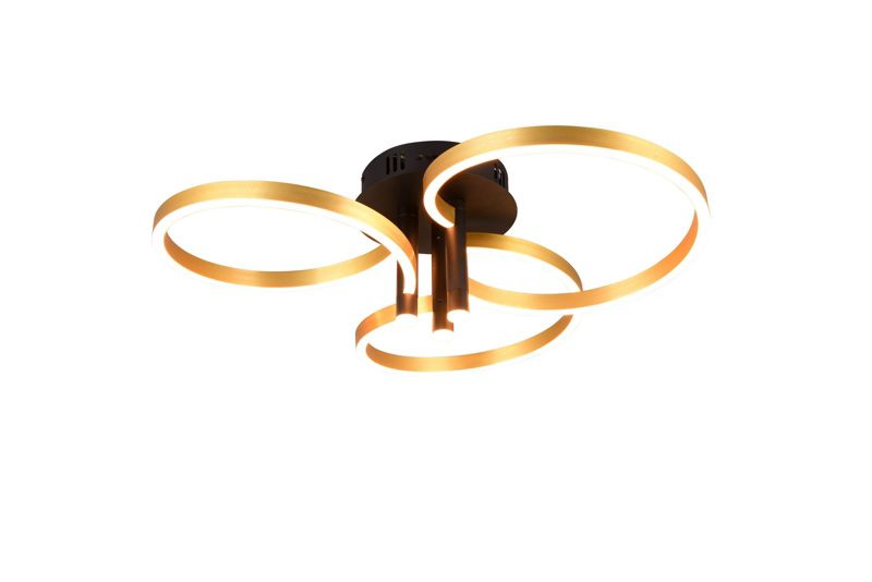 Lampa sufitowa wisząca Trio Caruso 2967 złoto-czarna nowoczesna wbudowany LED 43W 1 szt.